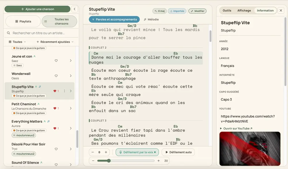 Your online chord songbook