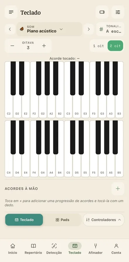 Pré-visualização da aplicação : Teclado