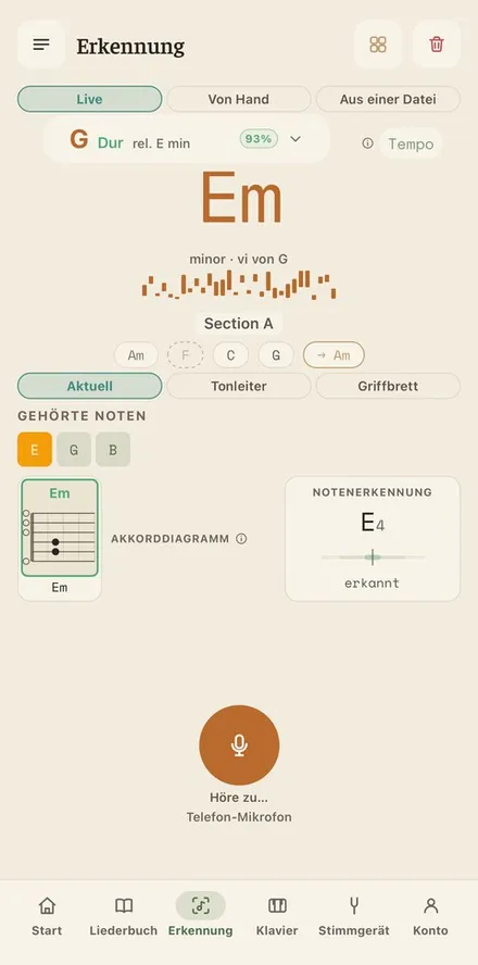 App-Vorschau : Erkennung